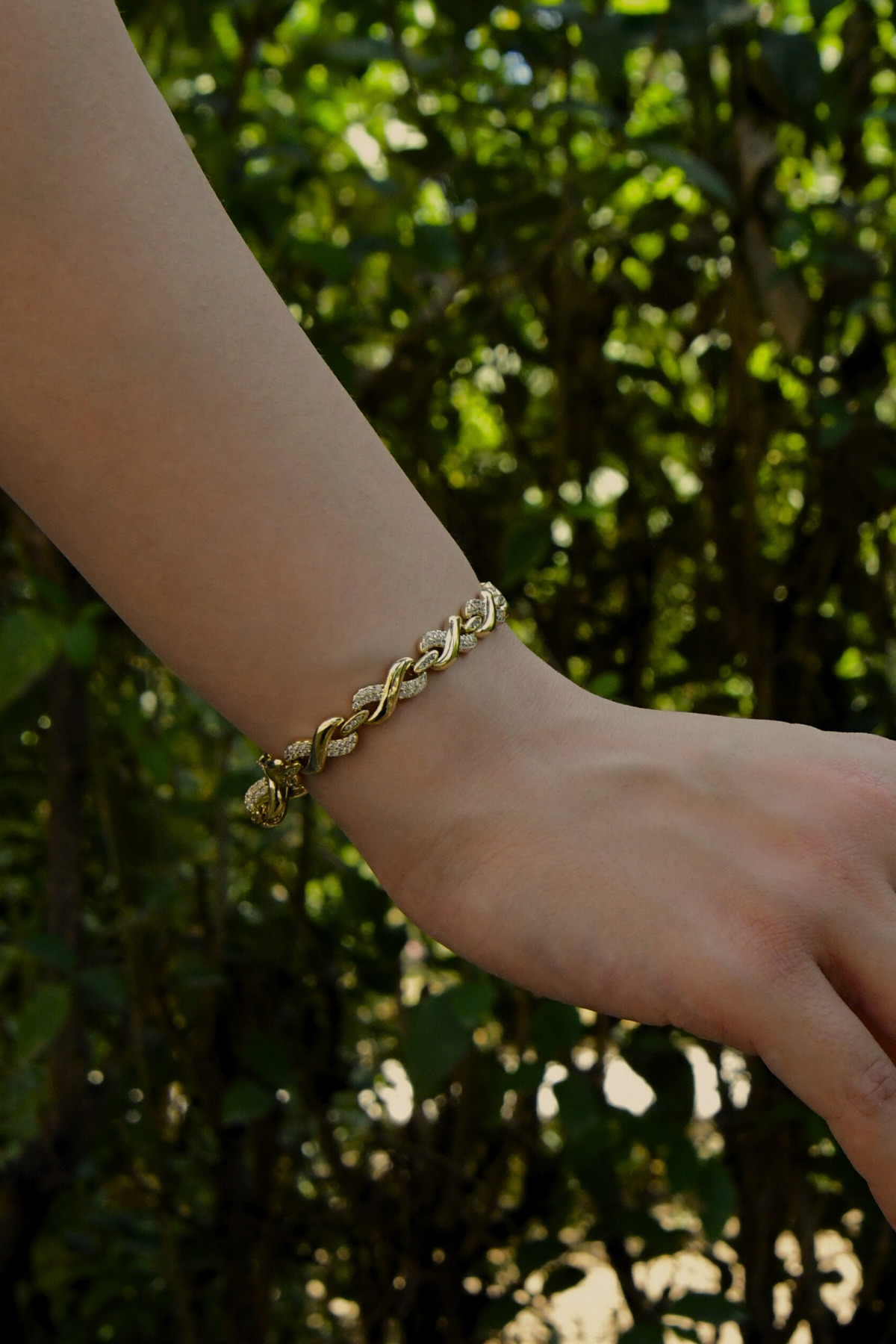 Zirkon Taşlı Atın Kaplama Kadın Çelik Görünümlü Xp Zincir Bileklik