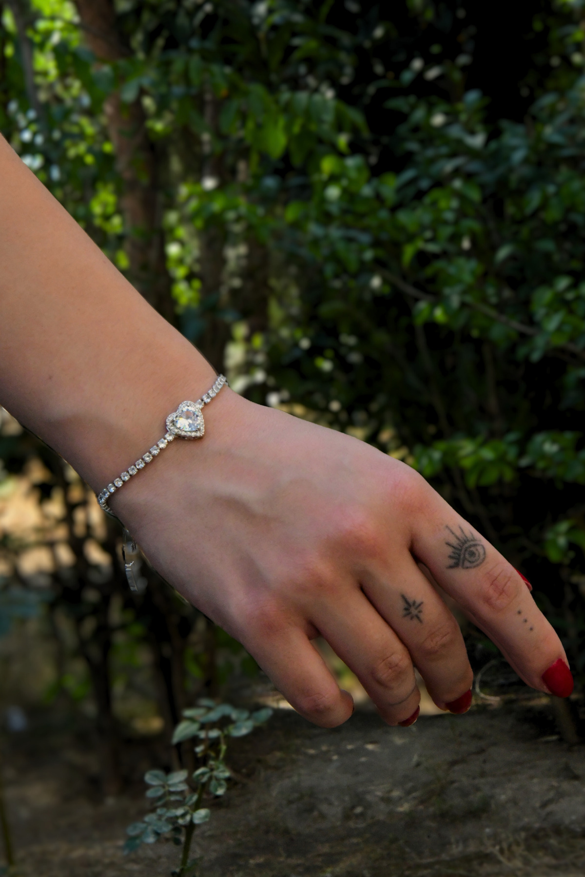 Kalpli Zirkon Taşlı Yuvarlak Sıralı Kadın Çelik Görünümlü Xp Zincir Bileklik