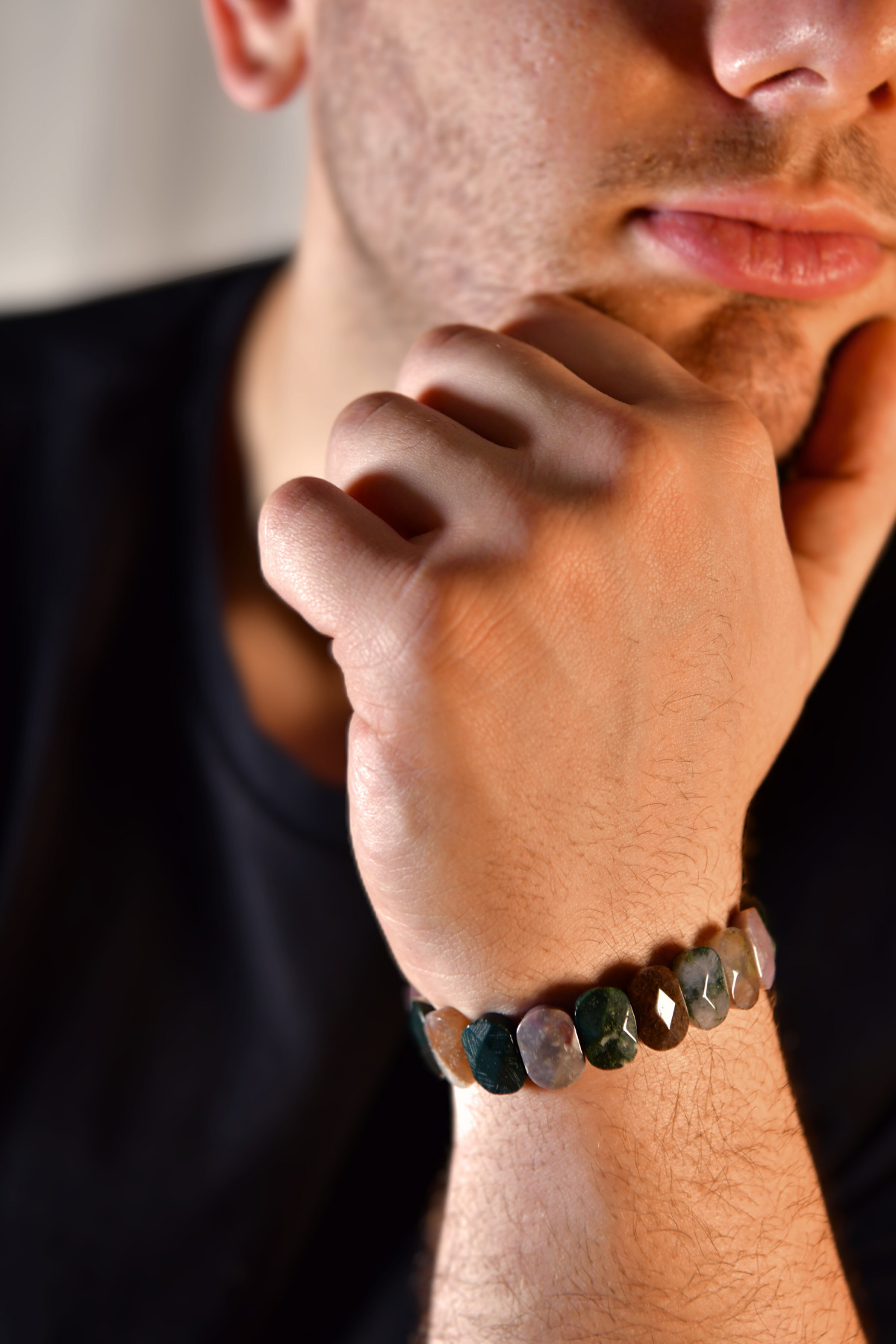 Hint Akik Özel Kesim Doğal Taş Unisex Bileklik