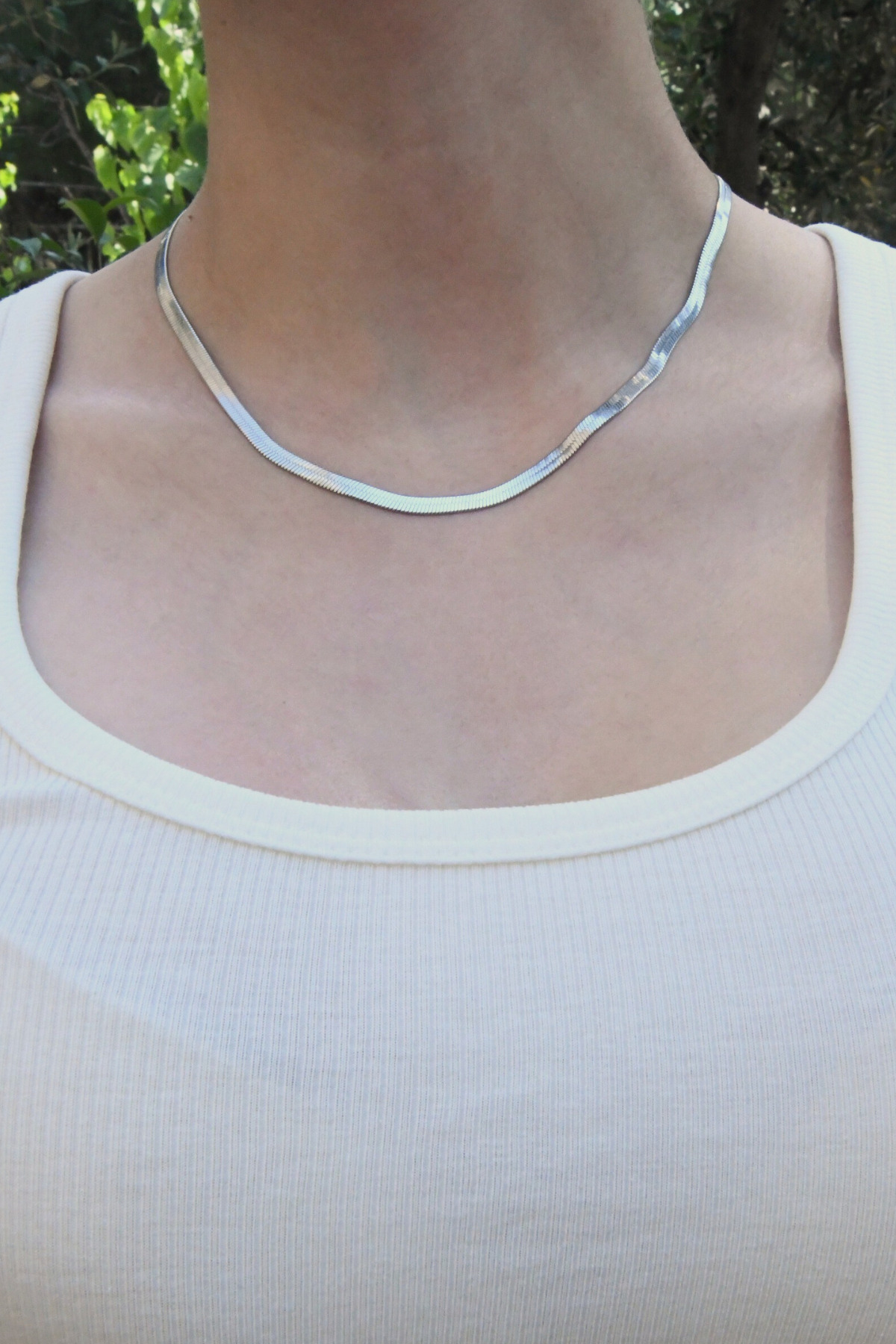 İtalyan Ezme Model Unisex Çelik Zincir Kolye 4 Mm