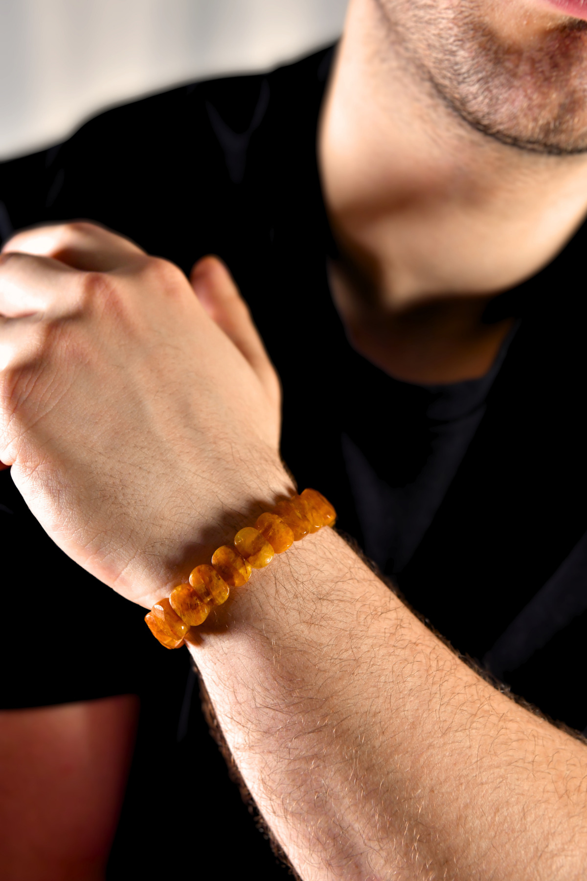 Sitrin Özel Kesim Doğal Taş Unisex Bileklik