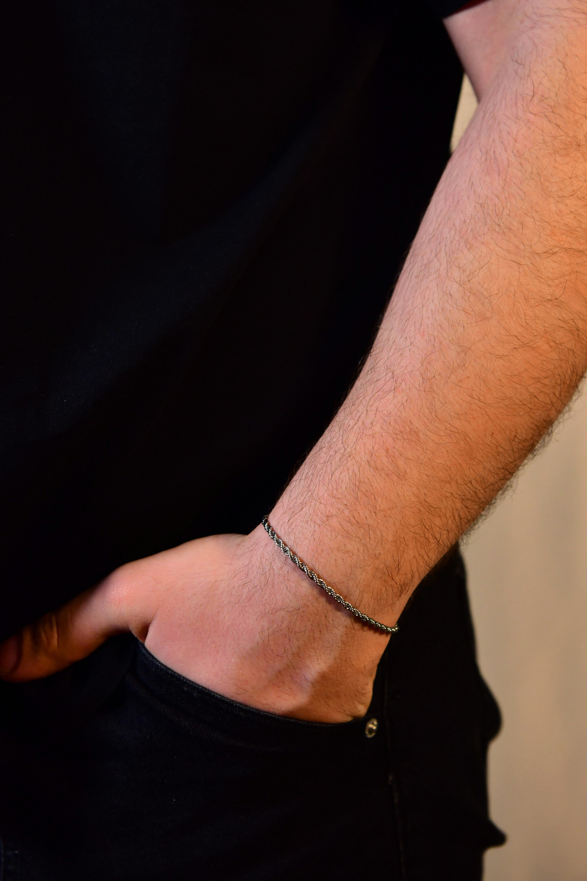 Burgu Model Unisex Çelik Zincir Bileklik 3 Mm