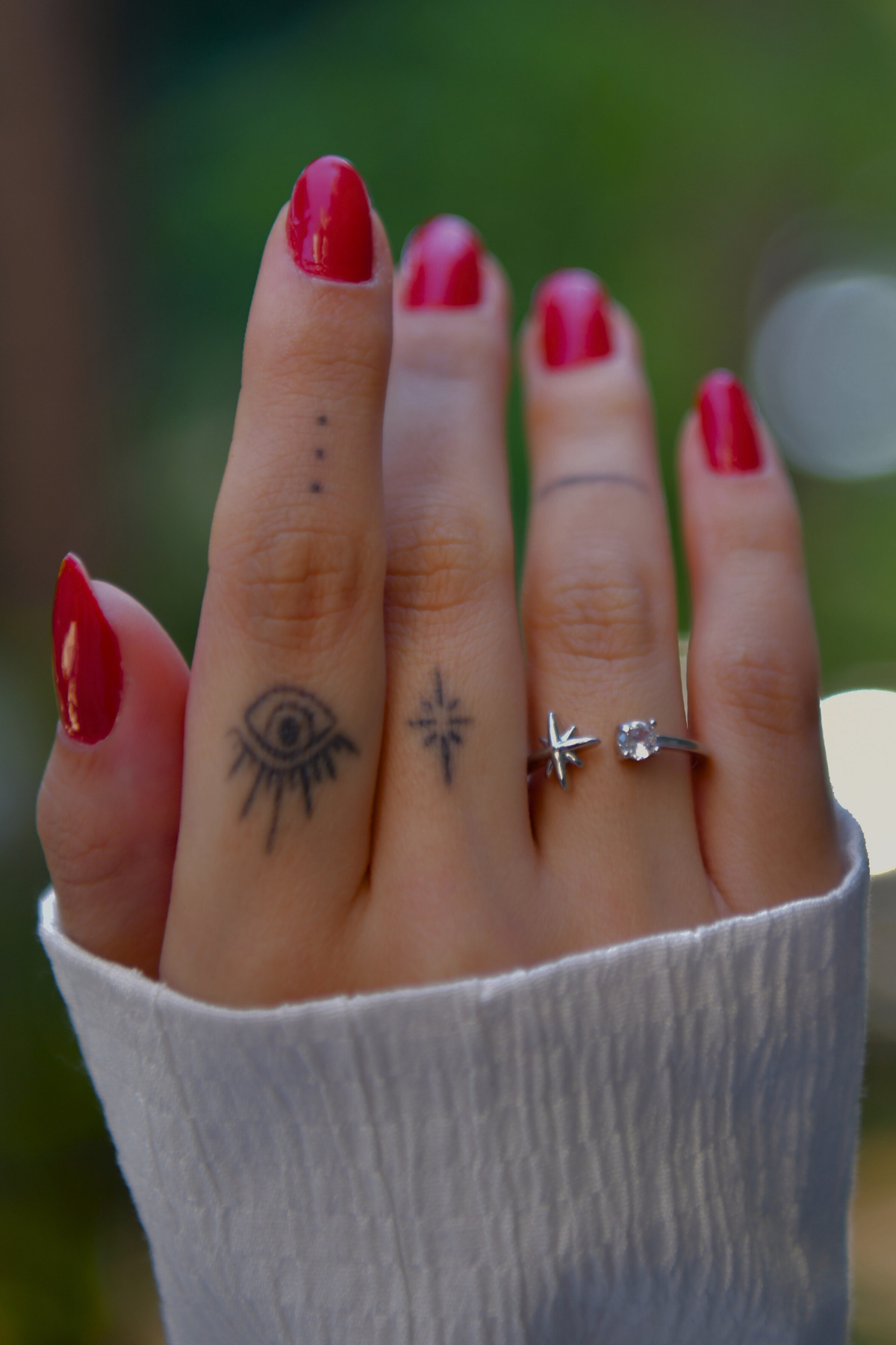 Kutup Yıldızı Ve Yuvarlak Zirkon Taşlı Ayarlanabilir Çelik Yüzük