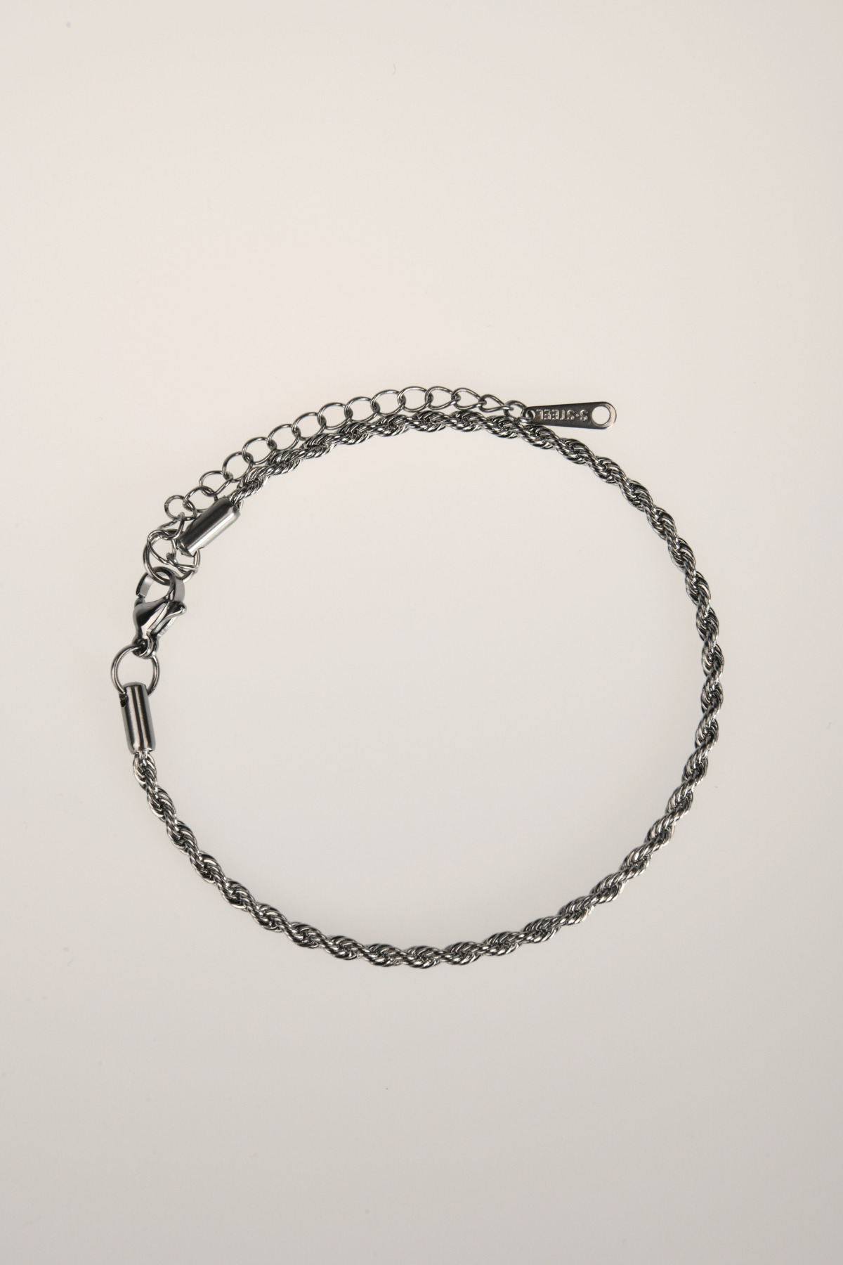 Burgu Model Unisex Çelik Zincir Bileklik 2 Mm