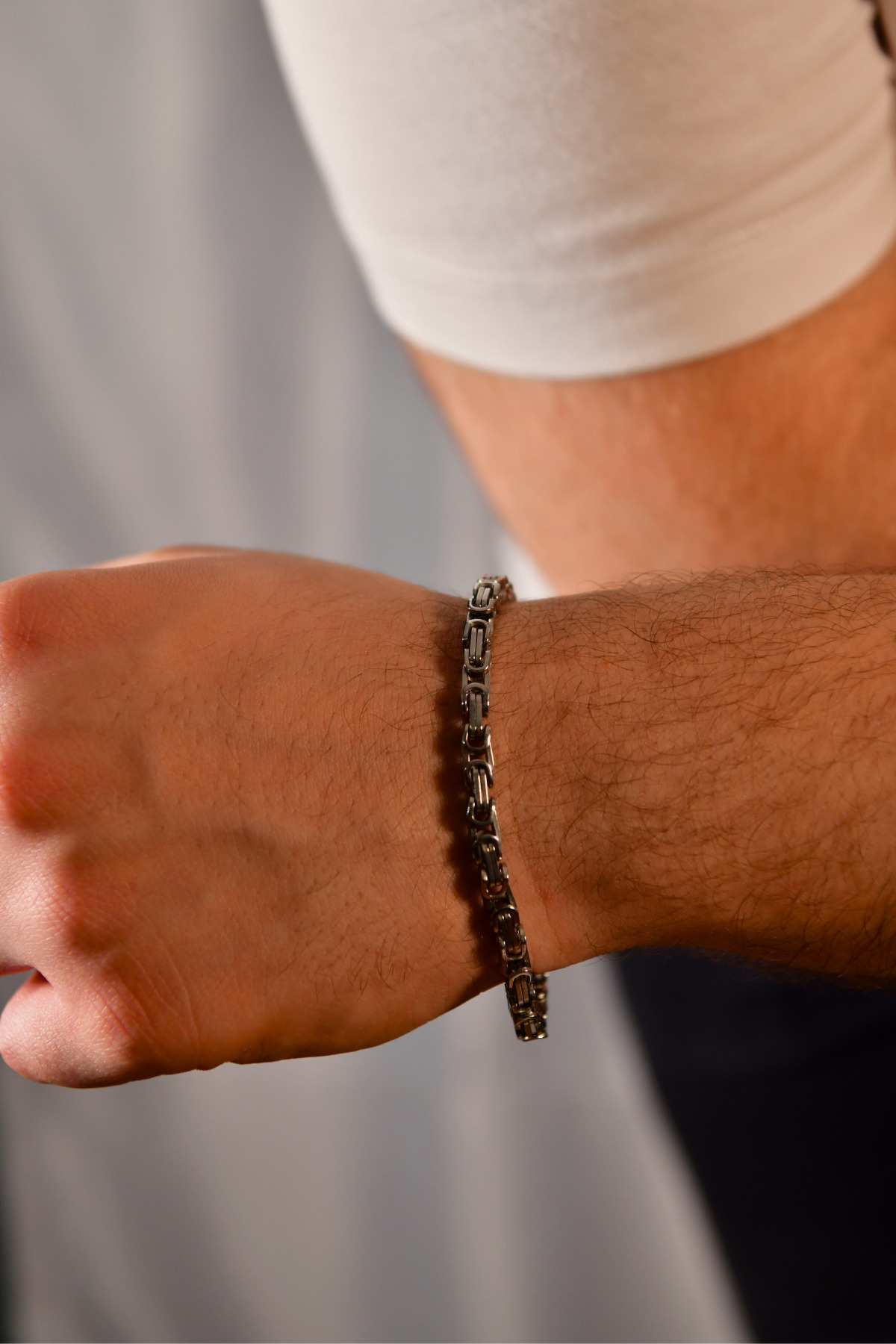 Kral Model Erkek Çelik Zincir Bileklik 5mm