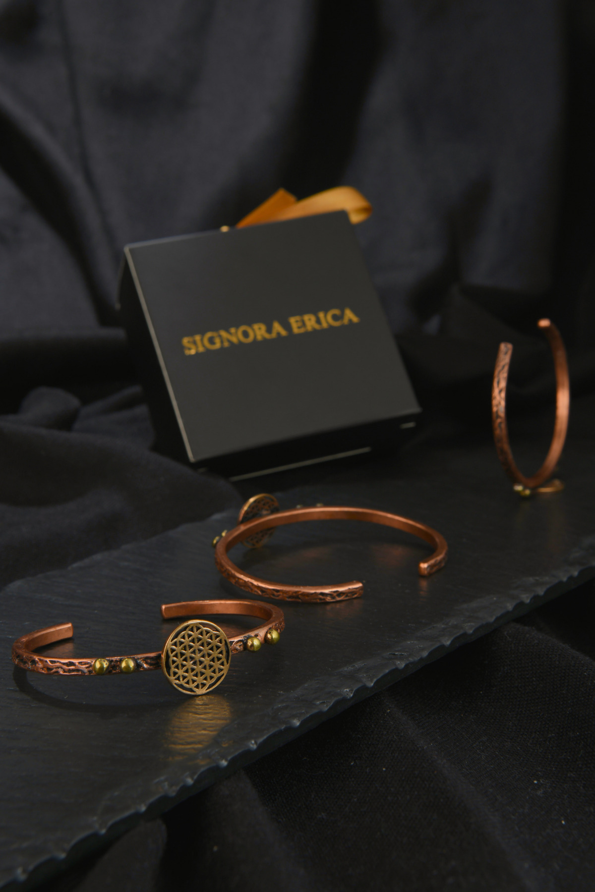 Lotus Çiçeği Model Bakır Bileklik