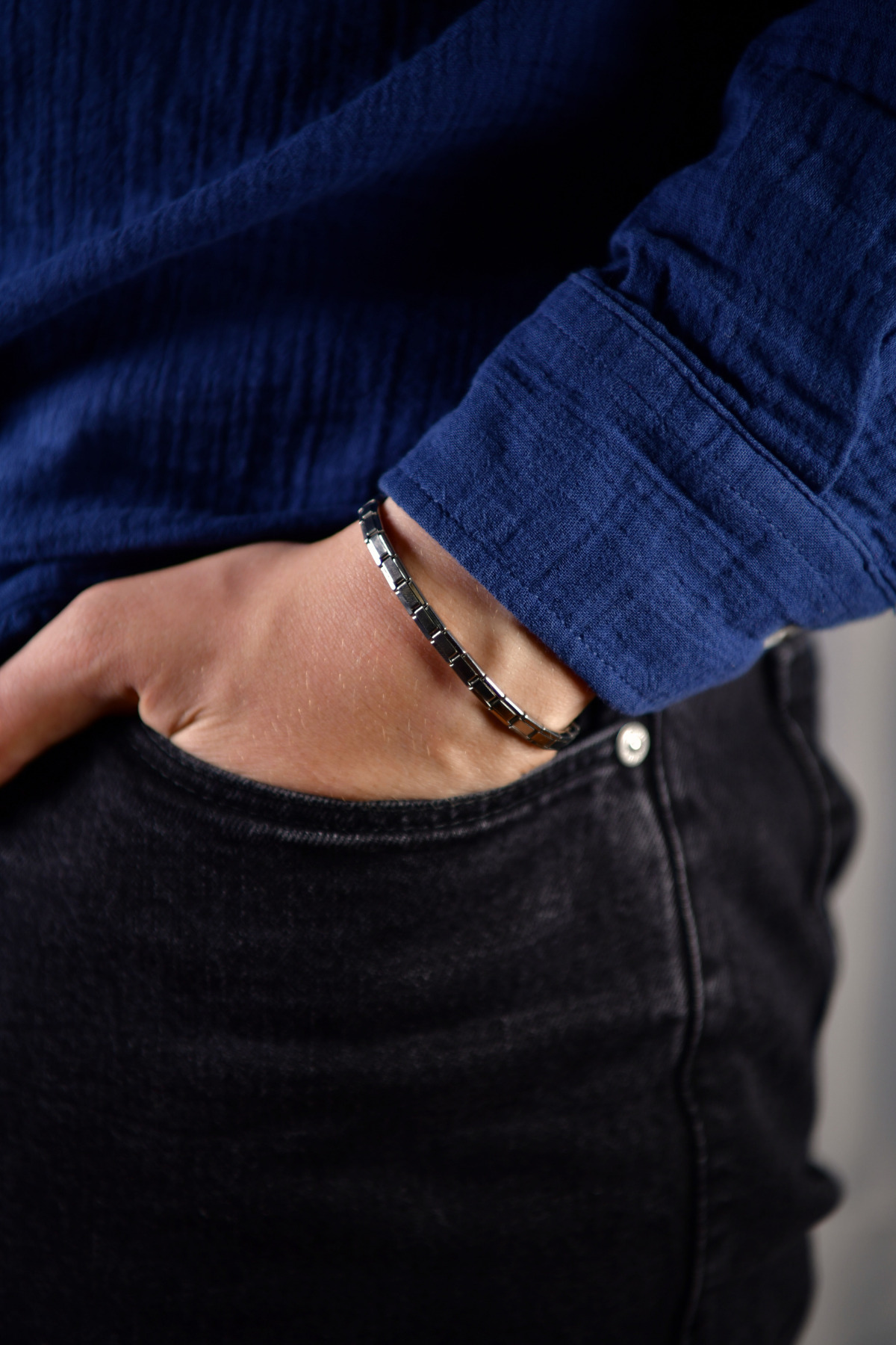İtalyan Çelik Unisex Bileklik 5mm