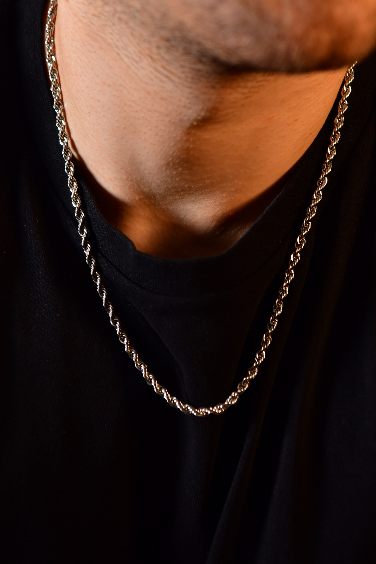 Burgu Model Unisex Çelik Zincir Kolye 4mm