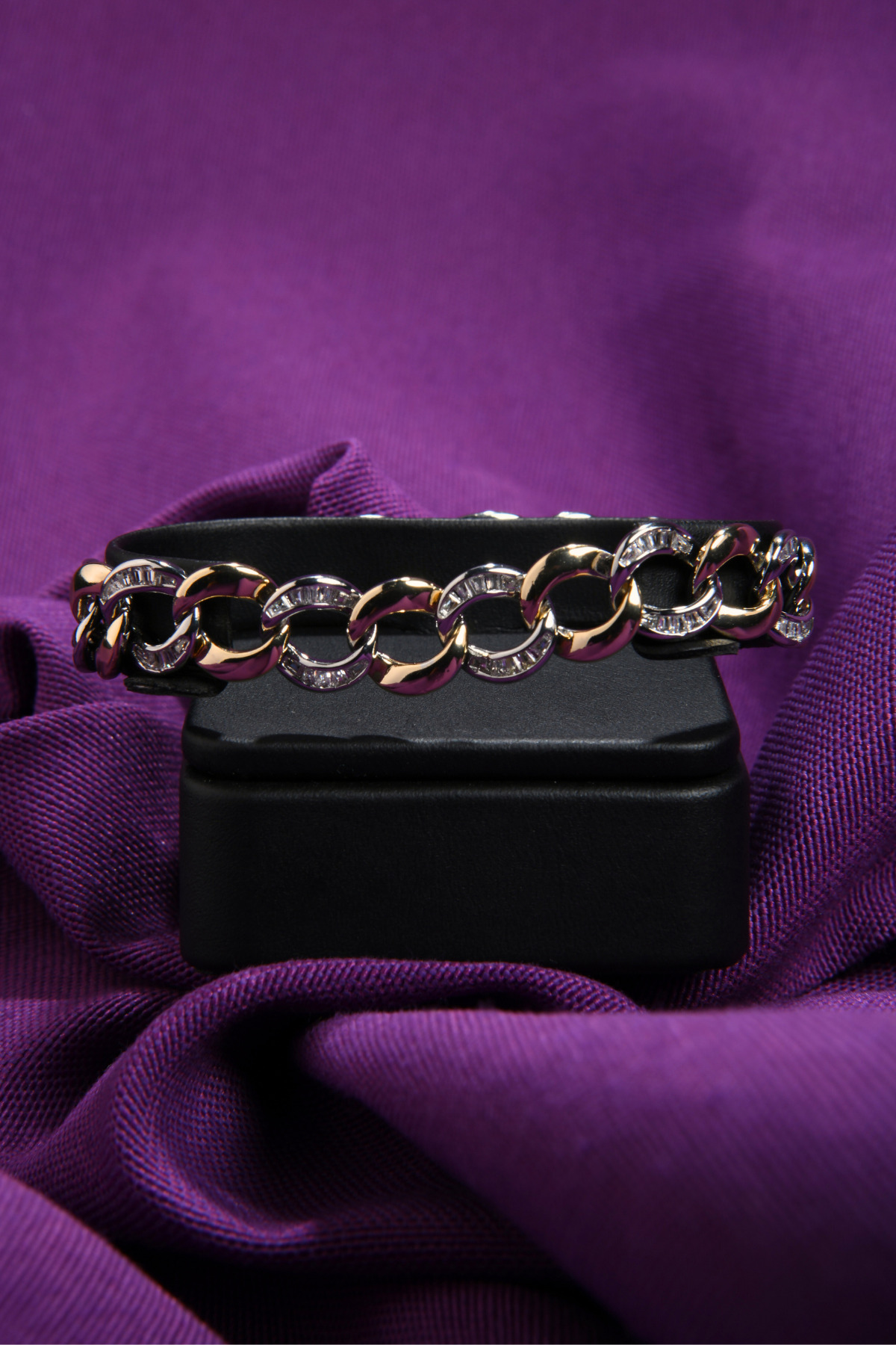 Çift Renkli Zirkon Taşlı Halka Model Kadın Çelik Görünümlü Xp Zincir Bileklik