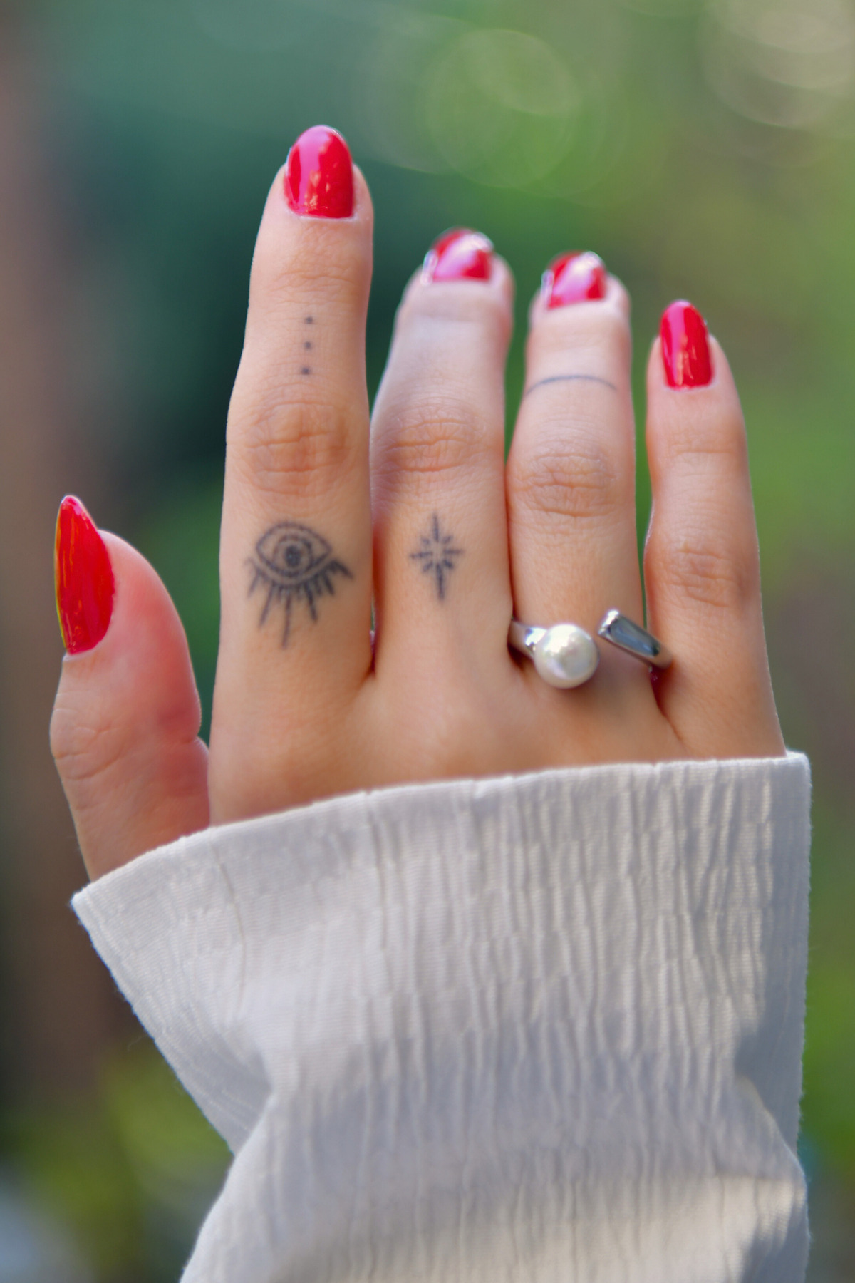 Üzeri İncili Ayarlanabilir Çelik Yüzük