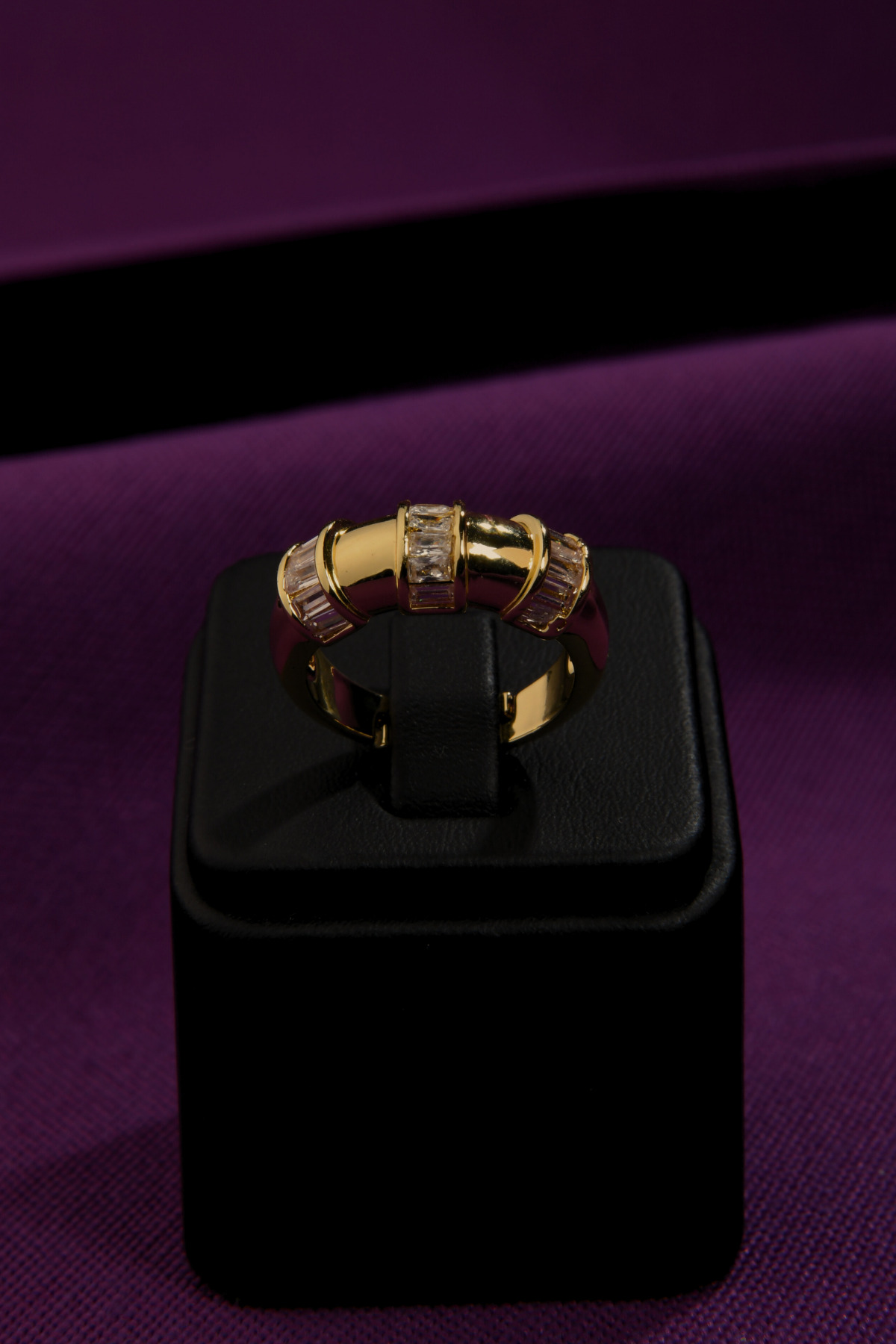 3 Boğumlu Üzeri Baget Taşlı Ayarlanabilir Yüzük Çelik Görünümlü Xp