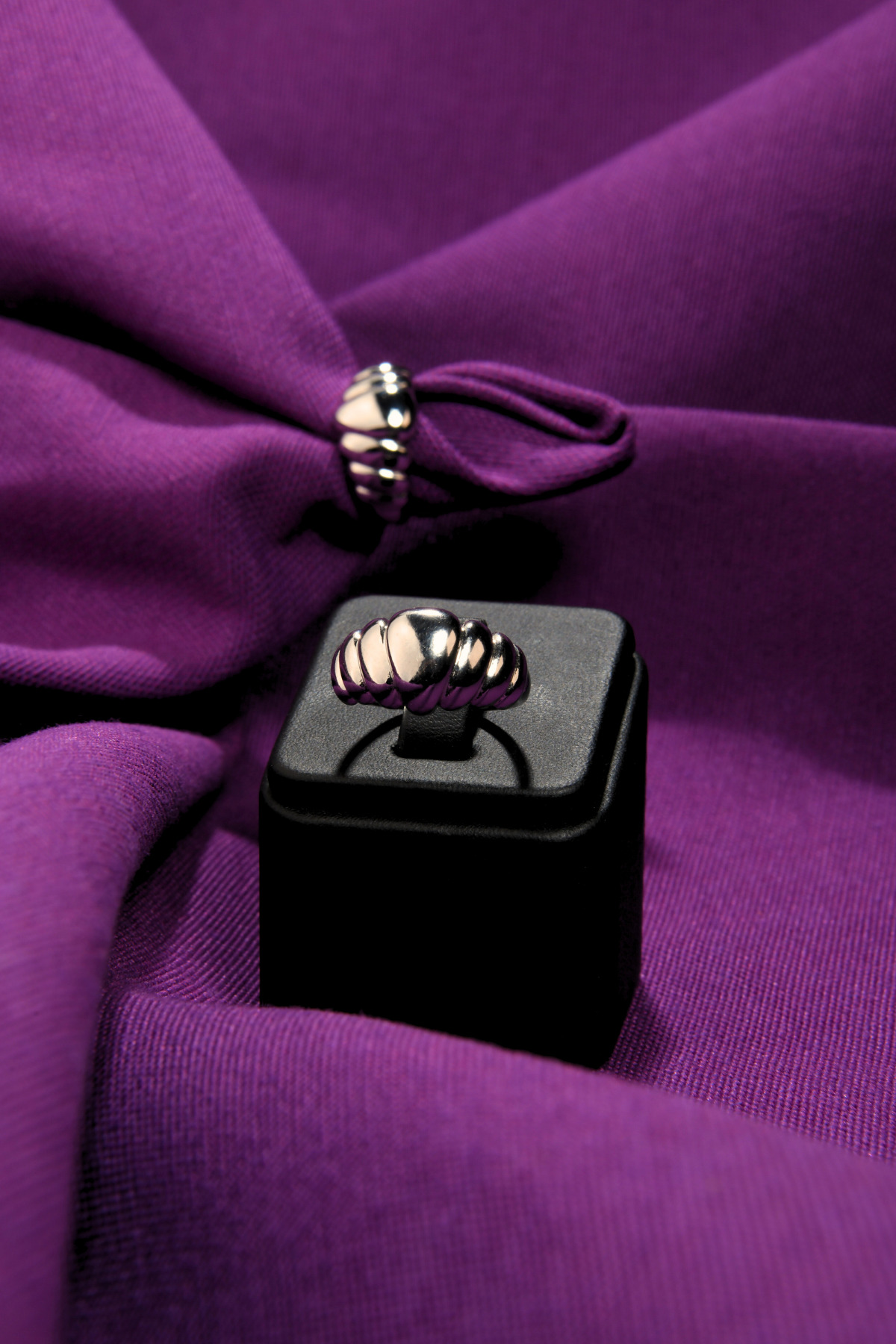 Ayarlanabilir İstiridye Desenli Yüzük Ayarlanabilir Çelik Görünümlü Xp