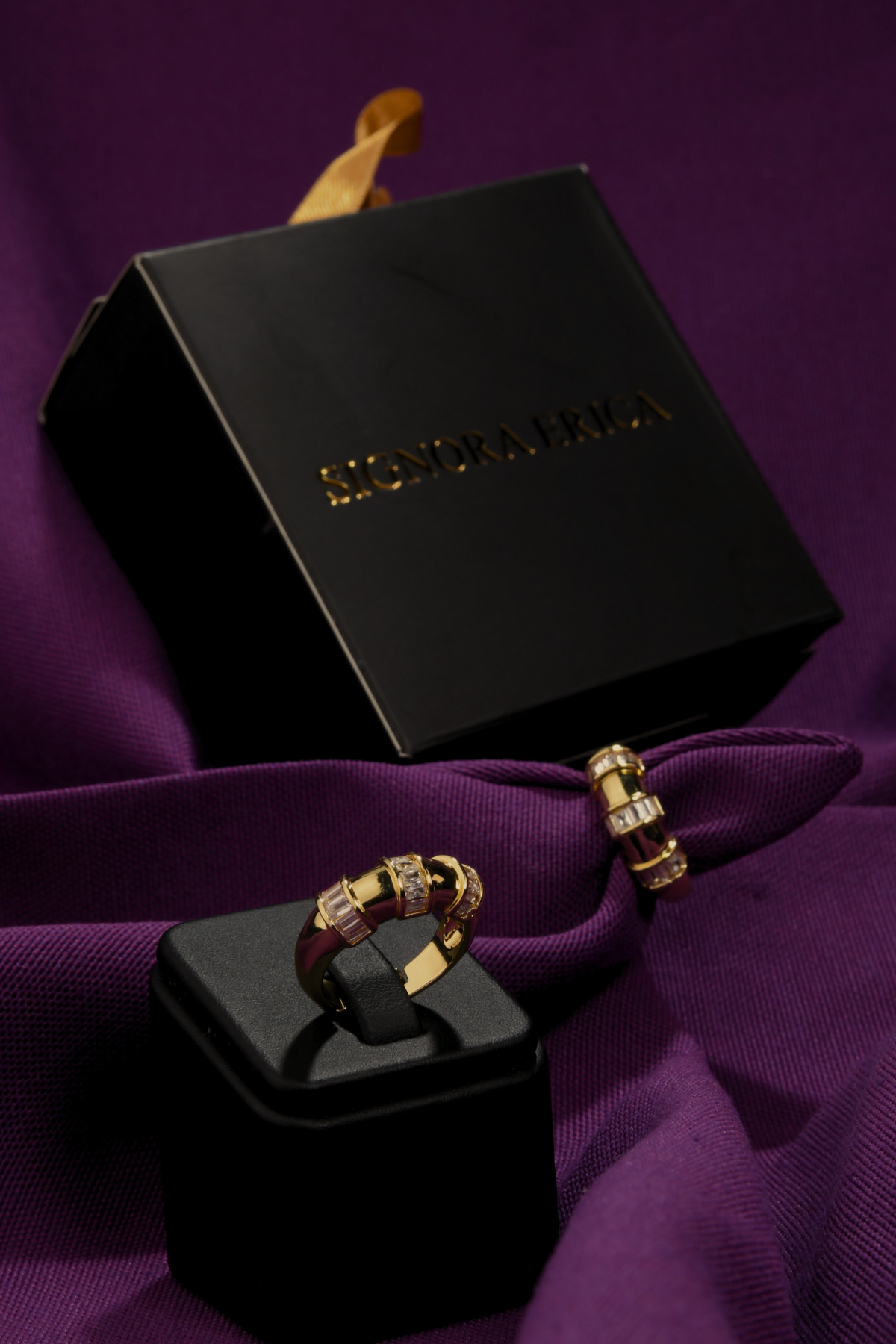 3 Boğumlu Üzeri Baget Taşlı Ayarlanabilir Yüzük Çelik Görünümlü Xp