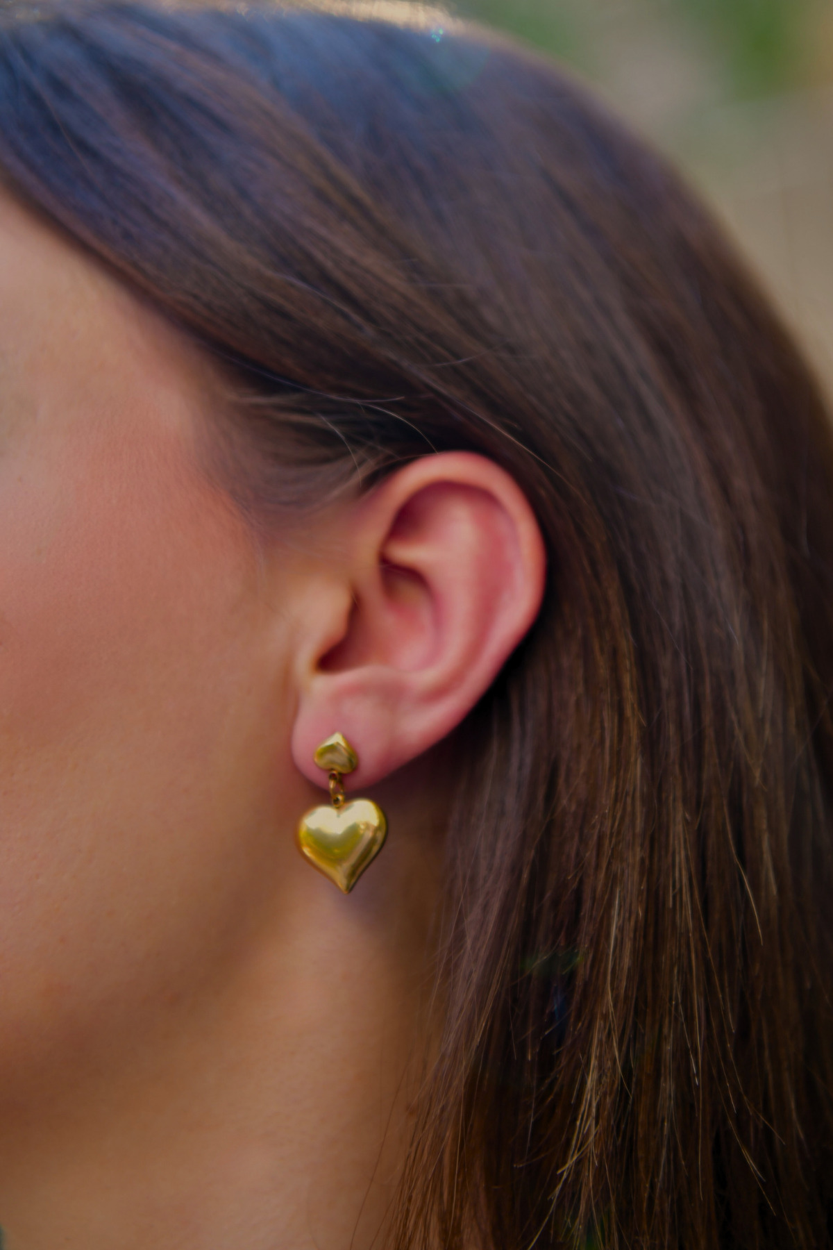 Kalp Figürlü Şişme Model Kadın Çelik Küpe