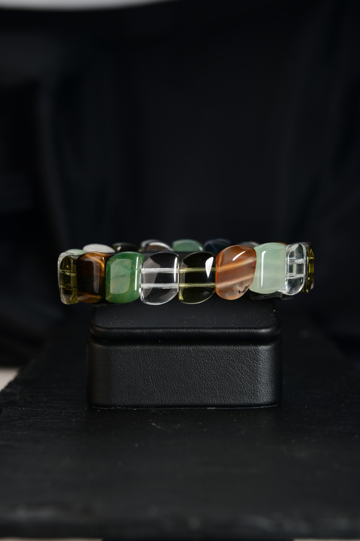 Çakra Taşlı Özel Kesim Doğal Taş Unisex Bileklik