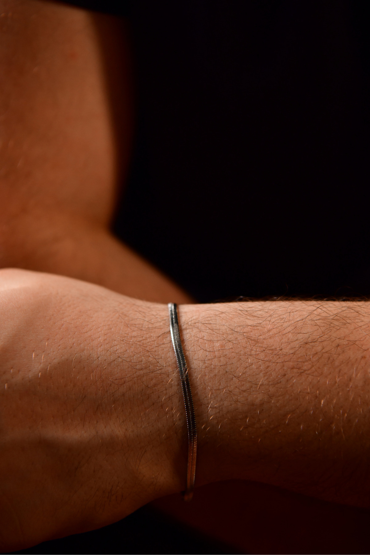 İtalyan Ezme Model Unisex Çelik Zincir Bileklik 3 Mm