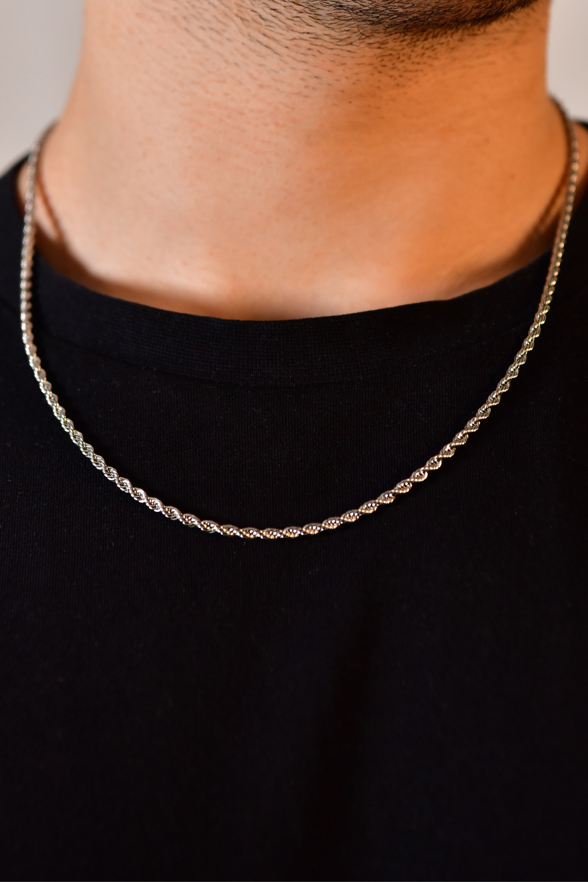 Burgu Model Unisex Çelik Zincir Kolye 3 Mm