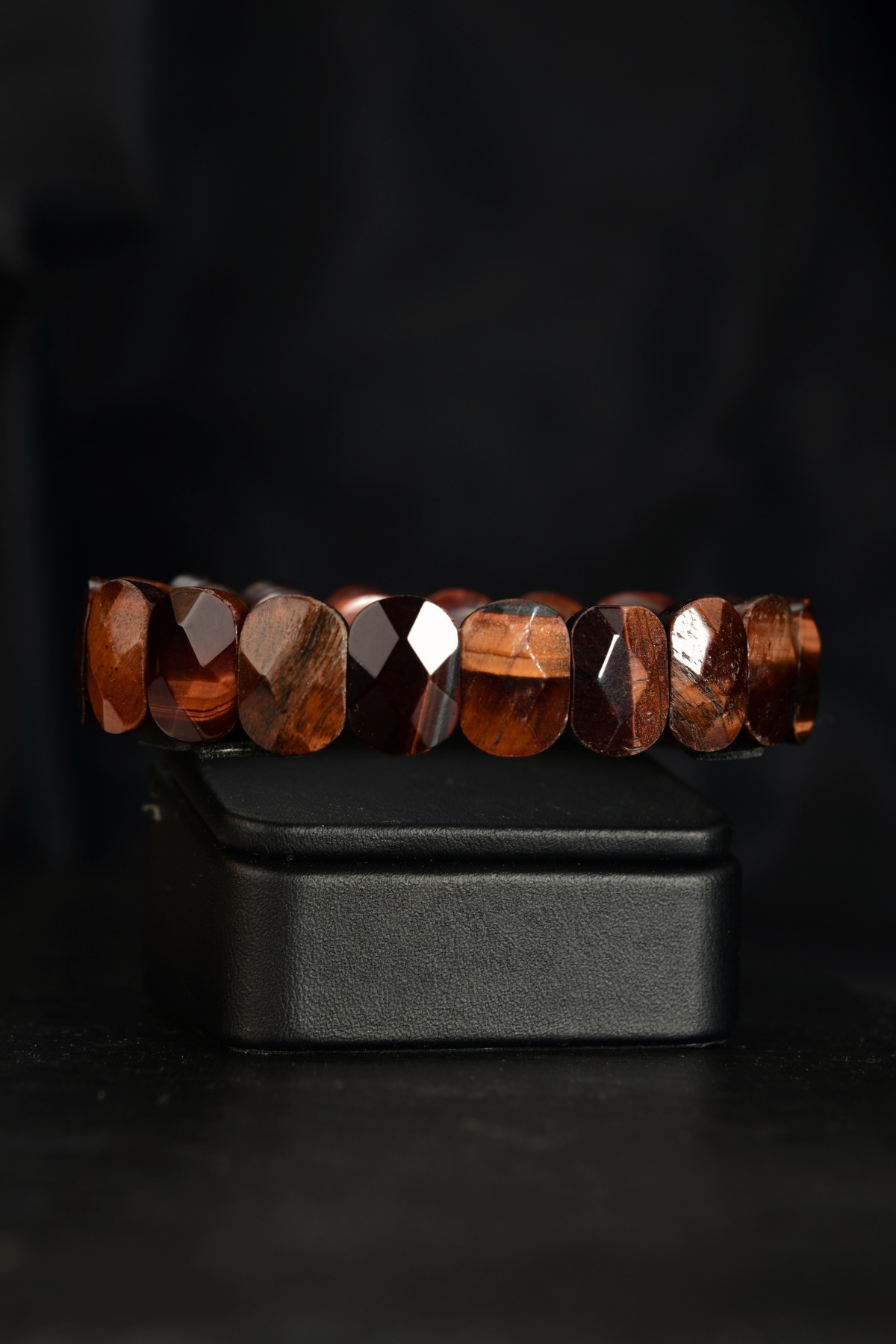 Kızıl Kaplangözü Özel Kesim Doğal Taş Unisex Bileklik