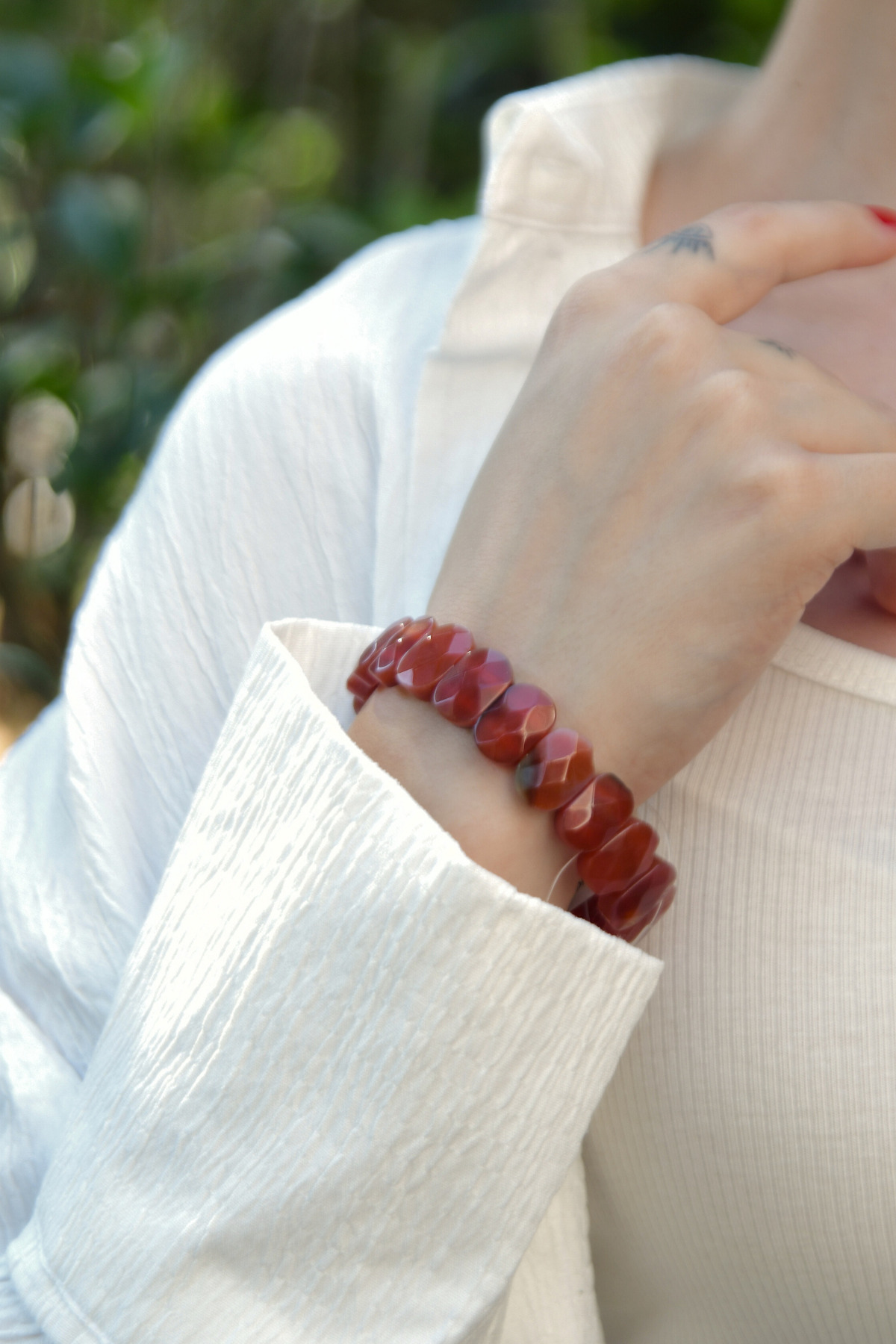 Akik Özel Kesim Doğal Taş Unisex Bileklik