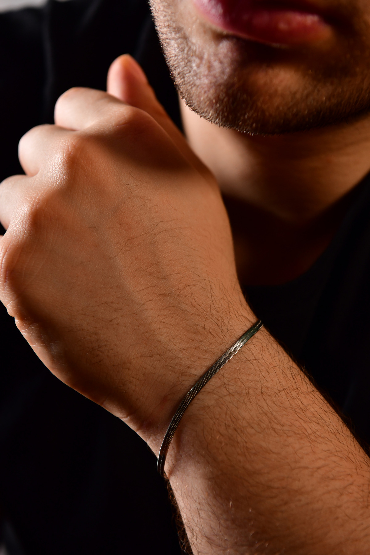 İtalyan Ezme Model Unisex Çelik Zincir Bileklik 3 Mm