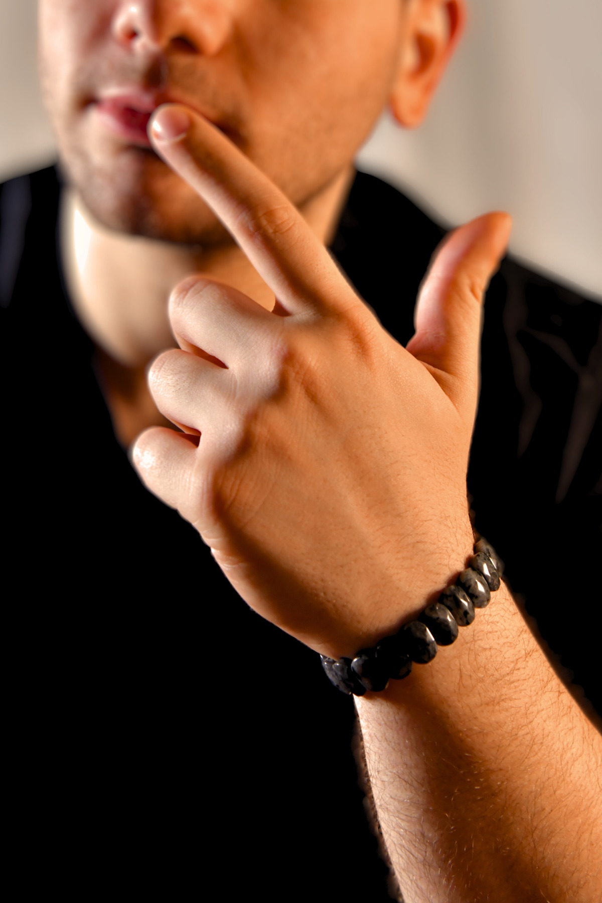 Spektrolit Özel Kesim Doğal Taş Unisex Bileklik